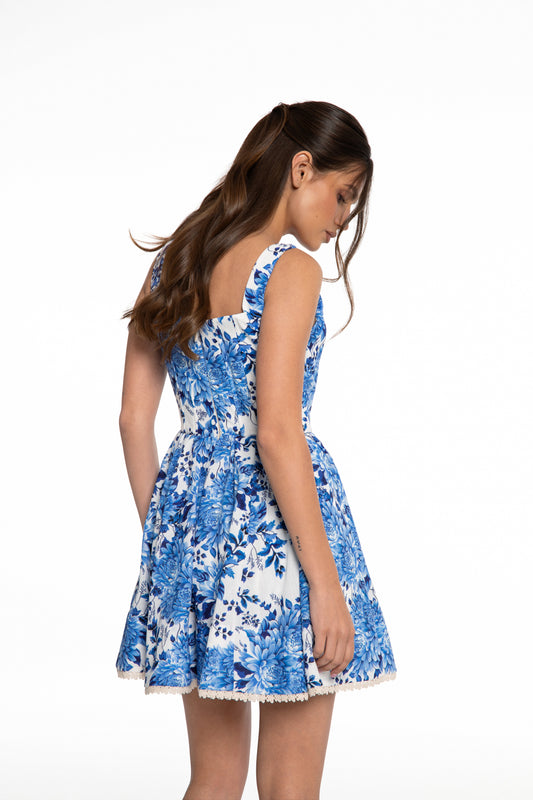 Amal short dress in blue