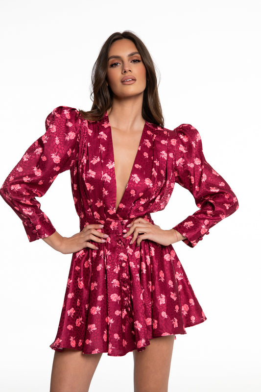 Nina mini dress in pink blossom